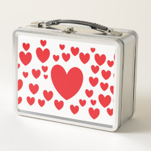 Rote Herzen Metall-Lunchbox Metall Lunch Box