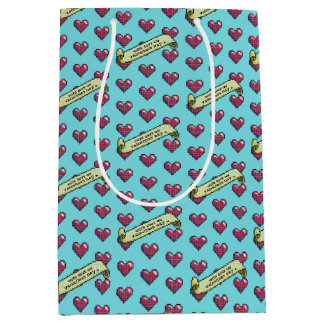 Rote Herzen mit Liebe zum Valentinstag 80er Retro Mittlere Geschenktüte