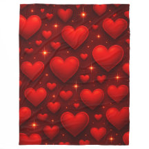 Rote Herzen mit Sternen Muster