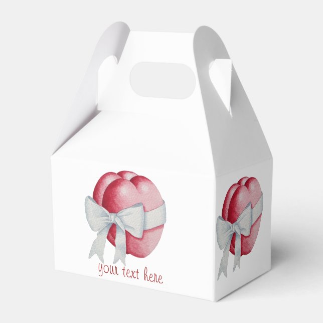 rote Herzen mit weißem Band für Hochzeiten gebunde Geschenkschachtel (Rückseite)