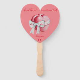 rote Herzen mit weißen Bögen für die Hochzeit Fächer