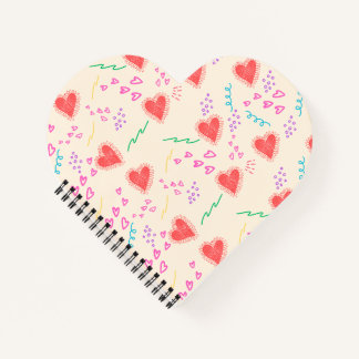 Rote Herzen Muster Spiral Notebook Notizbuch