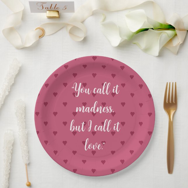 Rote Herzen Papier Teller (Hochzeit)
