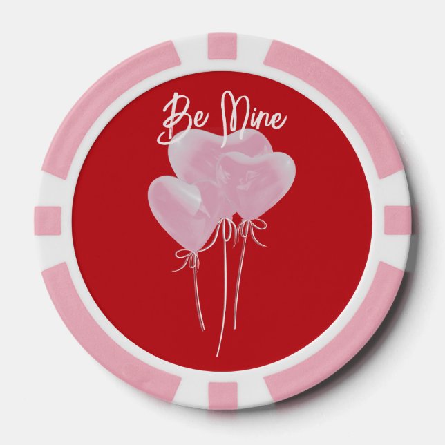 Rote Herzen Pokerchips (Vorderseite)