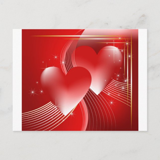 Rote Herzen Postkarte (Vorderseite)