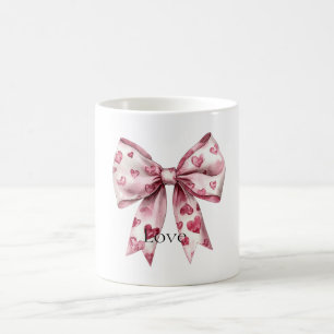 Rote-Herzen-Schleife Liebe Kaffeetasse