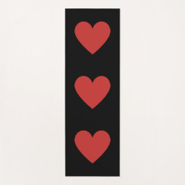 Rote Herzen schwarzer Hintergrund Yoga matte