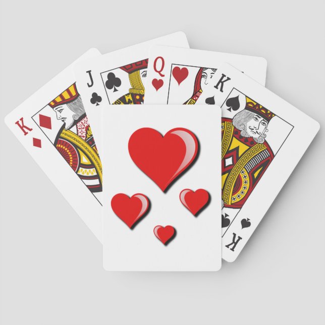 Rote Herzen Spielkarten (Rückseite)