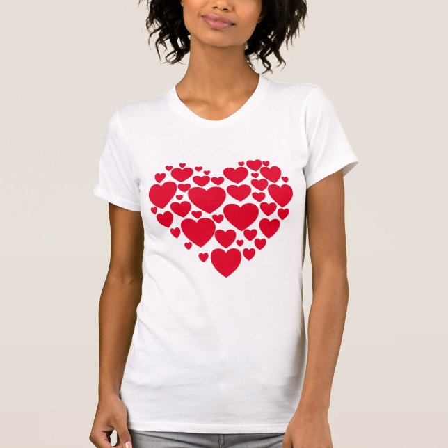 Rote Herzen T-Shirt (Vorderseite)