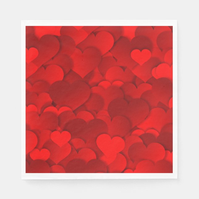 Rote Herzen Textur Serviette (Vorderseite)