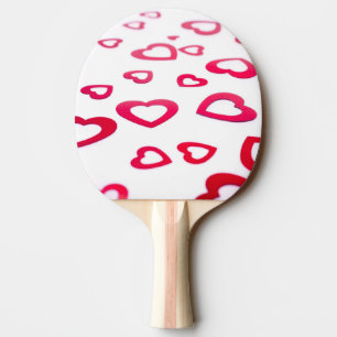 Rote Herzen Tischtennis Schläger