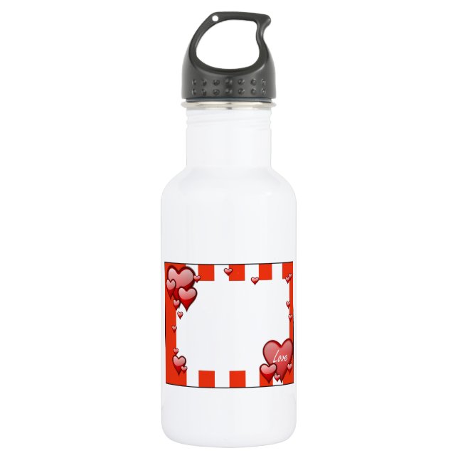 Rote Herzen Trinkflasche (Vorderseite)