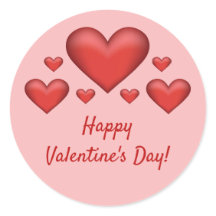 Rote Herzen und frohen Valentinstag Text