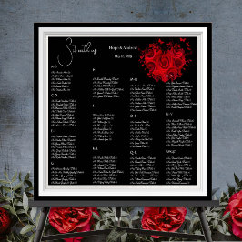 Rote Herzen und Rose Hochzeitsstift Poster
