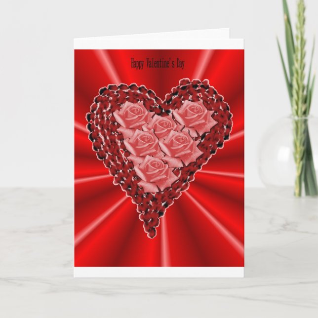 rote Herzen und roses.jpg Feiertagskarte (Vorderseite)