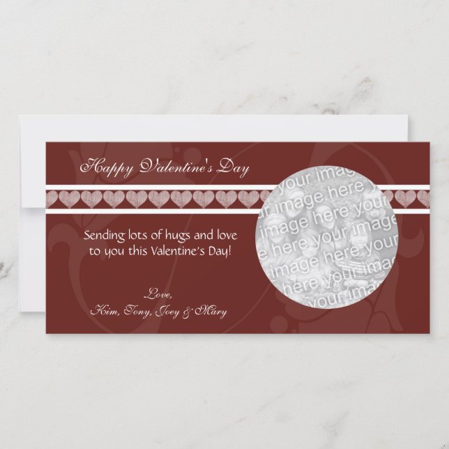 Rote Herzen Valentine Foto-Karten Feiertagskarte (Vorderseite)