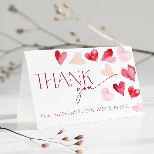 Rote Herzen Valentinstag Baby Shower Danke (Von Creator hochgeladen)