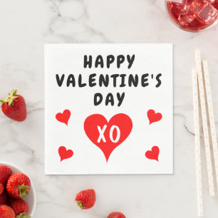 Rote Herzen Valentinstag Serviette