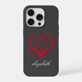rote Herzform farbenfroher Hintergrund personalisi iPhone 15 Pro Hülle