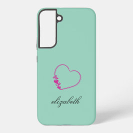 rote Herzform farbenfroher Hintergrund personalisi Samsung Galaxy Hülle
