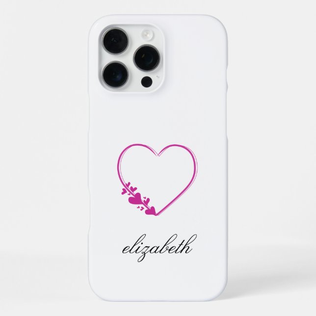 rote Herzform mit personalisiertem Hintergrund  iPhone Hülle (Rückseite)