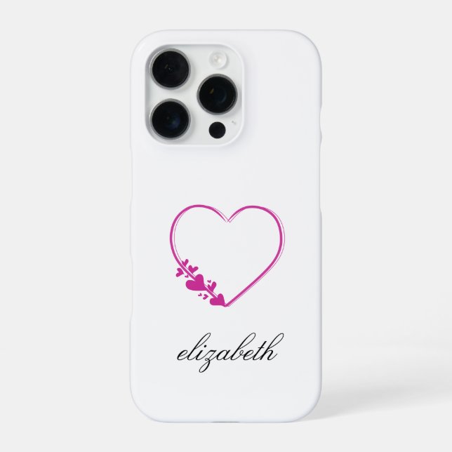rote Herzform mit personalisiertem Hintergrund  iPhone Hülle (Rückseite)