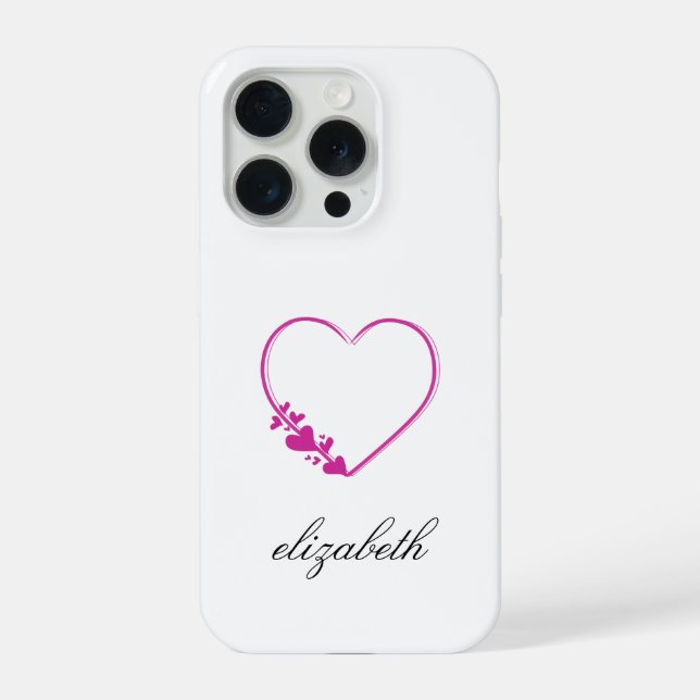 rote Herzform mit personalisiertem Hintergrund  iPhone Hülle (Rückseite)