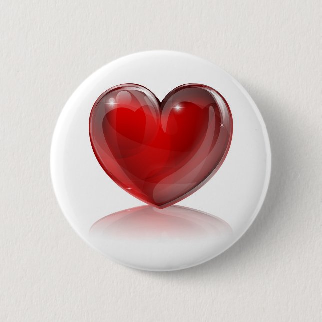 Rote Herzillustration Button (Vorderseite)