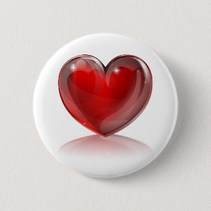 Rote Herzillustration Button