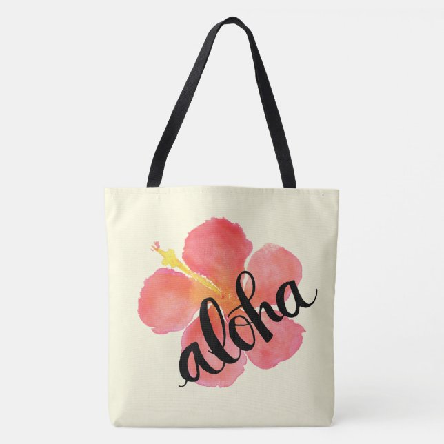 Rote Hibiskus-Aloha Taschen-Tasche (Vorderseite)