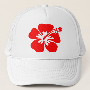 Rote Hibiskus-Blume Truckerkappe