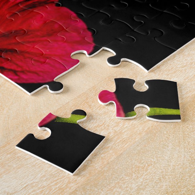 Rote Hibiskus-Blumen-Seitenansicht Puzzle (Seite)