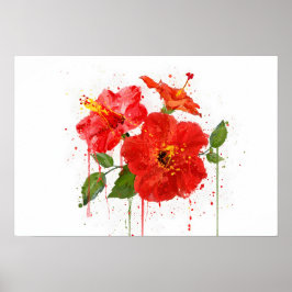 Rote Hibiskus Poster