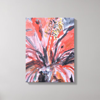 Rote Hibiskusblüte Expressionist Leinwanddruck