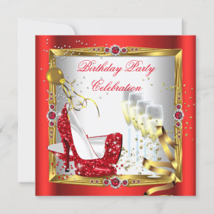 Rote High Heel Schuhe Champagner Gold Weiß Einladung