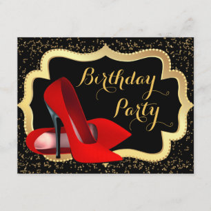 Rote High Heels Geburtstagsfeier Einladung