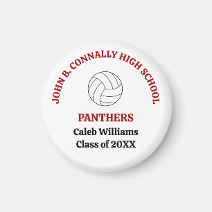 Rote High School Volleyballspielerin Personalisier Magnet