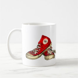 Rote Hightops Turnschuh-Tasse Kaffeetasse
