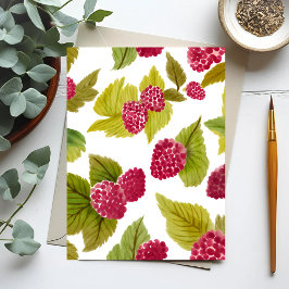 Rote Himbeeren Aquarellfrucht gestrichen Postkarte