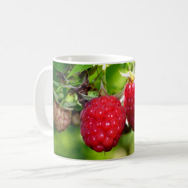 Rote Himbeeren Kaffeetasse (Vorderseite Links)