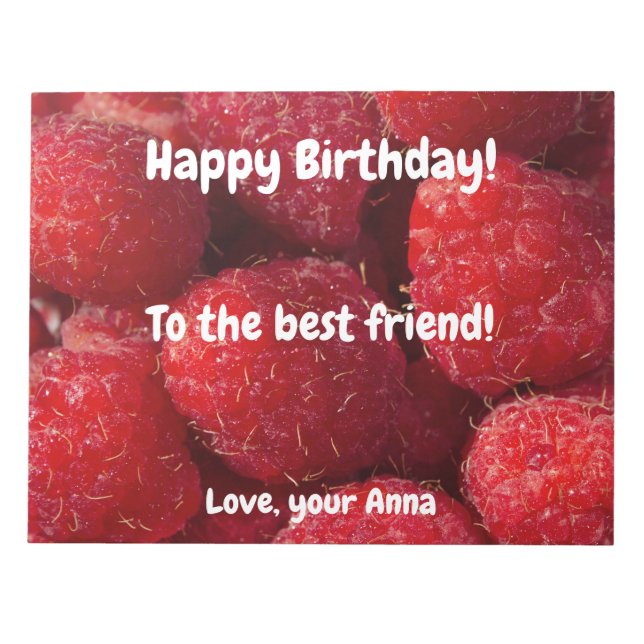 Rote Himbeeren Notizblock (Vorderseite)