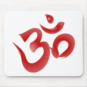 Rote hindische Symbol-OM-Om Devanagari Mousepad