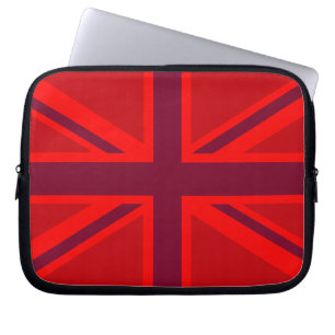 Rote Hintergrundfarbe British Union Jack Laptopschutzhülle