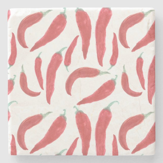 Rote Hitzefrost Steinuntersetzer (Vorderseite)