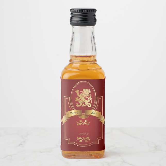 Rote Hochzeit Alkoholflaschenetikett (Vorderseite)