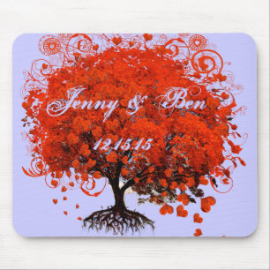 Rote Hochzeits-T-Shirts, Geschenke, Aufkleber & Ge Mousepad