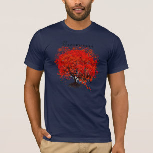 Rote Hochzeits-T-Shirts mit Baum-Motiv, Geschenke, T-Shirt