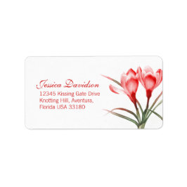 Rote Hochzeitsanschrift Adressaufkleber