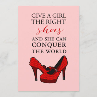 Rote hohe Heels-Stilett-Mode BirthdayInvitation Einladung