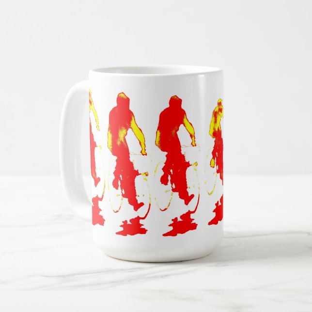 Rote Hoody Fahrrad-Tasse Reisebecher (Vorderseite Links)